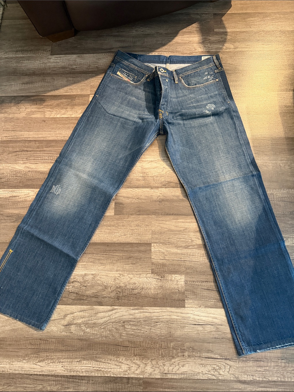 Diesel Industry Men's Blue Straight-Leg Jeans - Classic Washed Denim